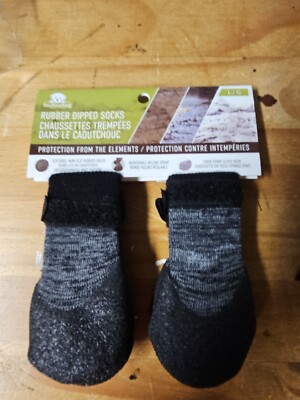 FouFou Dog 82545 2017 Rubber Dipped Socks, Large, Black-image