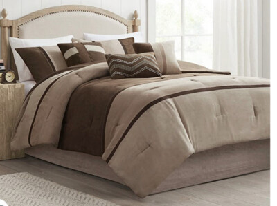 Madison Park Palisades 7 Piece Faux Suede Comforter Set - Queen-image
