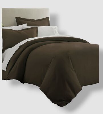 Ienjoy Home Brown Premium Ultra Soft 3-Piece King/Cal King Duvet Cover Set-image