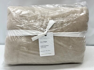 BRAND NEW Pottery Barn Sorrel Toile Jacquard FULL/QUEEN Duvet Cover~Flax-image