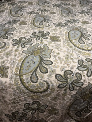 Pottery Barn Charlie Paisley Full/Queen Duvet Cover Blue Green Floral -image