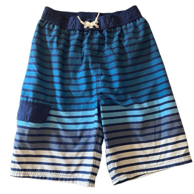 DIP boys size large (12/14) blue striped swim trunks-image