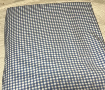 Pottery Barn Gingham Chambray Duvet Cover Blue Queen Check No Shams-image