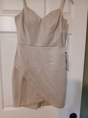 Womens City Studio Tulip Dress Size 9 In Gold NWT-image