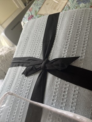 Pottery Barn  Noah solid textured  full queen duvet chambray New wo tags-image