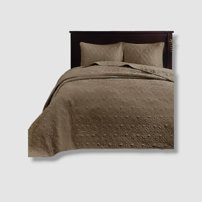Madison Park Brown Quebec Quilted 3-Pc. Bedspread Set, King-image