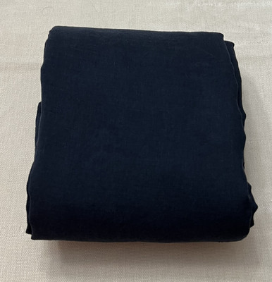 Pottery Barn Belgian Flax Linen Duvet Cover  Midnight · Twin/Twin XL  -image