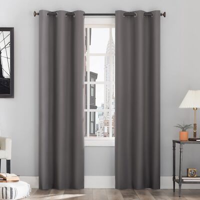Sun Zero Cyrus Thermal 100% Blackout Grommet Curtain Single Panel-image
