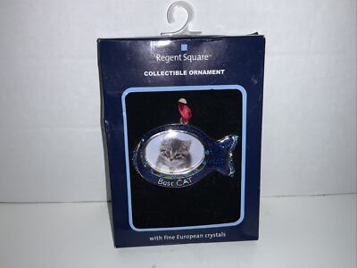 Regent Square Studio Design Best Cat Ornament Fish Shaped Photo Frame-image
