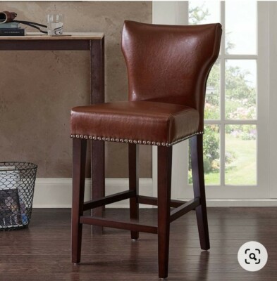 Madison Park Emilia Counter Stool Chocolate.  **SEE DESCRIPTION**-image