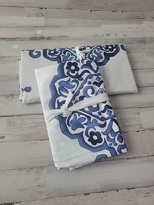 Pottery Barn Asher Medallion Organic Cotton Standard Sham Twilight Blue NWOT (2)-image