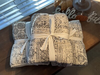 Pottery Barn Sedona Handcrafted Cotton Quilted Shams King S/3 NWOT SPOT READ-image