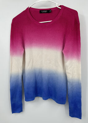 Ralph Lauren Dip-Dyed Ribbed Sweater Sz Large-image