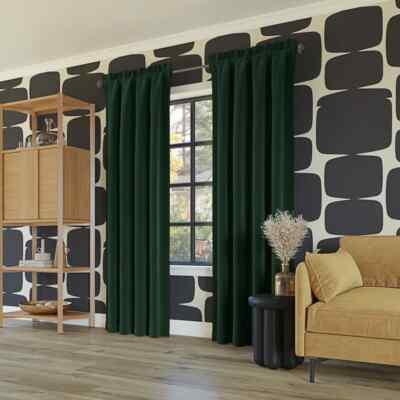 Sun Zero Blackout Lichtenberg Thermal Insulated Curtain Panel Dark Green 40 x 84-image