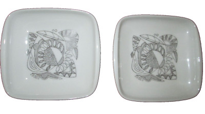 Rosenthal Studio Trinket Dishes Cuno Fischer Germany MCM Signed  2 pc.  3.5