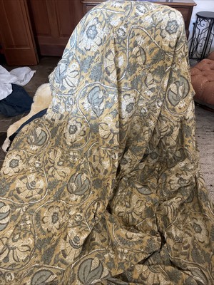 Pottery Barn  Gold Green  Cream Duvet Cover King Neutral GUC-image