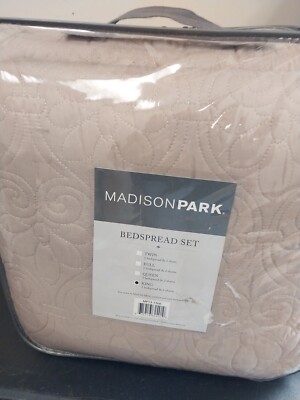 Madison Park Mansfield Bedspread Set Khaki King Size -image