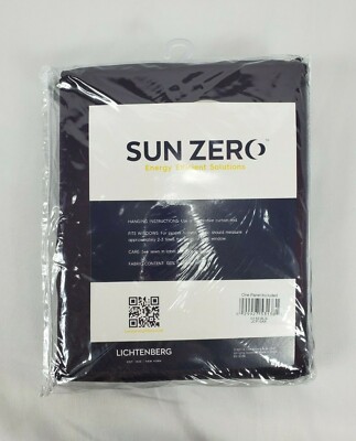 Sun Zero Saxon Blackberry Purple Grommet-Top Blackout Curtain Panel, 54
