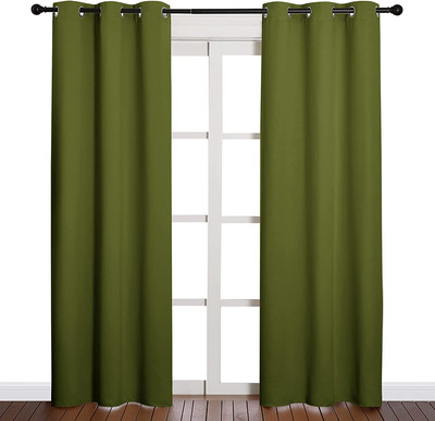 Holiday Christmas Decor Thermal Insulated Solid Grommet Blackout Curtains/Drape -image