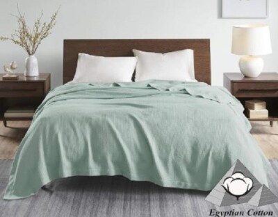 Madison Park Liquid Cotton Blanket, Twin, Seafoam-image