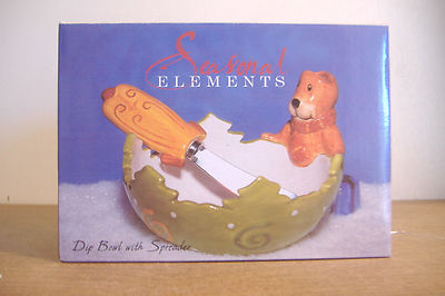 ~MOOSE~DIP BOWL WITH SPREADER~SEASONAL ELEMENTS~CERAMIC~-image