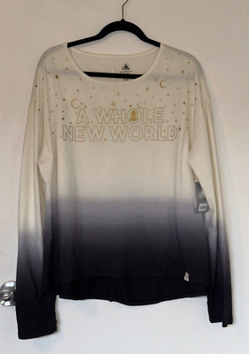 NWT Disney Aladdin Jasmine A Whole New World Long Sleeve Dip Die Ombre Shirt XL-image