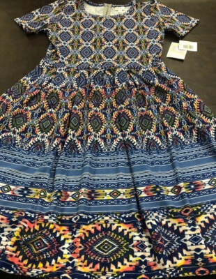 Lularoe Amelia Dress Blue White Ombré Dip XL 18/20 16/18 Pleated Pockets New 🦄-image