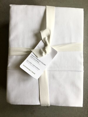 Pottery Barn 1000 Thread Count Sateen Duvet Cover KING/CAL KING Pure White Color-image