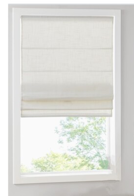 31 x 64 Madison Park Cordless Light Filtering Roman Window Shade Suvi Linen -image