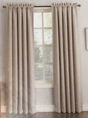 SunZero Blackout Rod Pocket Curtain Panel - Cassara Sand-image
