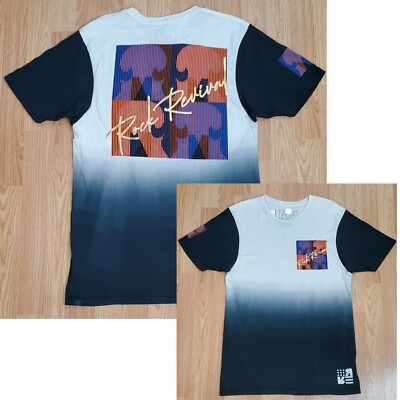 Rock Revival short sleeve tee shirt dip dye graphic printed metallic logo black-image