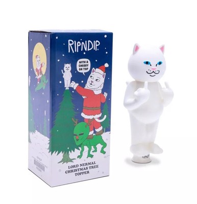 Rip N Dip Large Light Up Christmas Tree Topper Lord Nermal RipnDip CLASSIC 😹-image