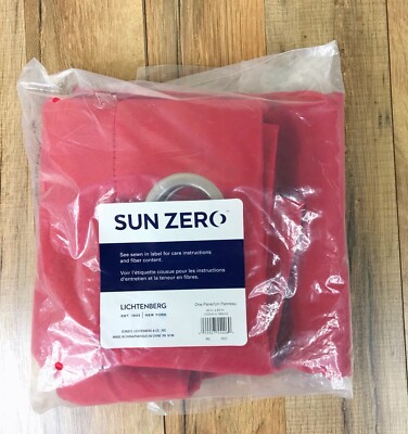 Sun Zero Lichtenberg Blackout Rod Pocket Curtain Panel 40x63 Red New Grommets-image