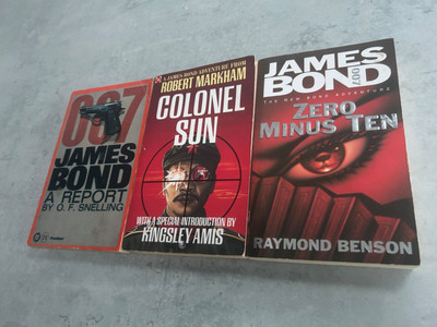 James Bond x3 paperbacks Colonel Sun, Zero Minus Ten,  A Report IAN FLEMING 007-image