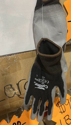 144 Pair Condor Size Large Gray  Nylon DIPPED Gloves FULL CASE NEW-image