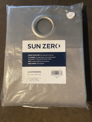 Sun Zero Black Out Curtain Panel 40 in x 84 in  Grey 1 Panel Included. Grommet-image