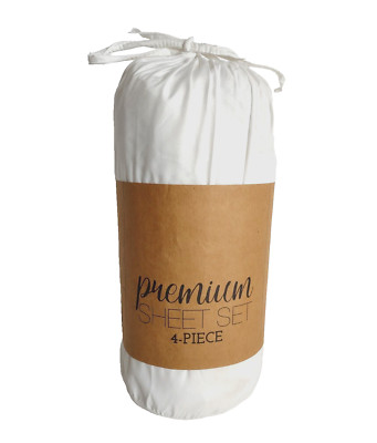 Ienjoy Ultrasoft White Full Double Size Microfiber Polyester Sheet Set *NEW-image