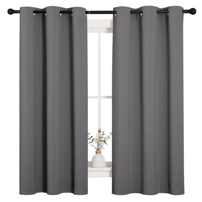 Thermal Insulated Grommet Blackout Curtains for Bedroom (2 Panels, W42 x L63 ...-image