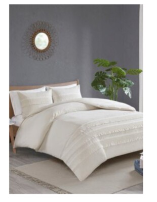 Madison Park 3 Piece Cotton Seersucker Duvet Cover Set, King-image