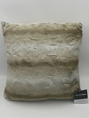 Madison Park Zuri Faux Fur Ultra Soft Luxury Decorative Throw Pillow 20x20, Sand-image