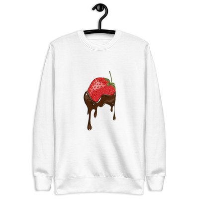 Chocolate dipped Strawberries  Unisex Premium Sweatshirt Full Watercolor -image