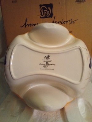 NIB Sonoma Villa Home Interior Large Divided Chip & Dip Bowl 12.25'' Fruit-image