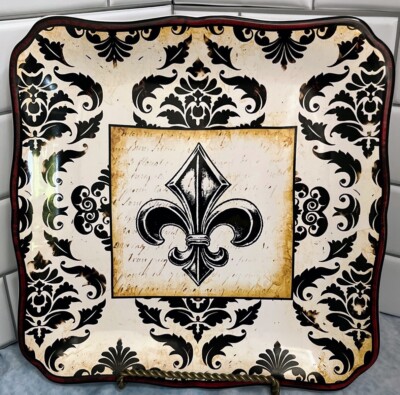 Certified International Platter w/Fleur-De-Lis 12.5