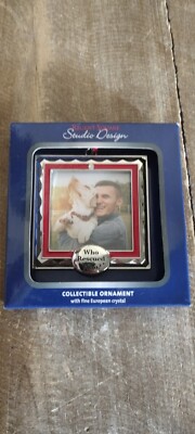 REGENT SQUARE STUDIO DESIGN FRAME ORNAMENT “WHO RESCUED WHO?” DOG PET ORNAMENT-image