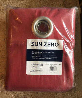 New Sun Zero Blackout Curtain Gavin 100” x 84” Blackout Patio One Panel Red-image