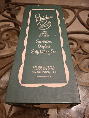 Vintage Patrician Hand Dipped Red Candles 12” Smokeless Dripless Full Box Of 12-image