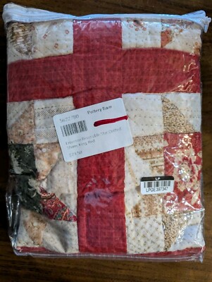 POTTERY BARN Emerson Reversible Quilted Sham - Red - King - OPEN BOX-image