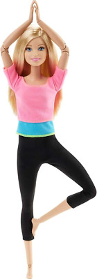 Made to Move Doll, Ultra-Posable, 22 Points to Bend, Black Leggings, Color-Block-image