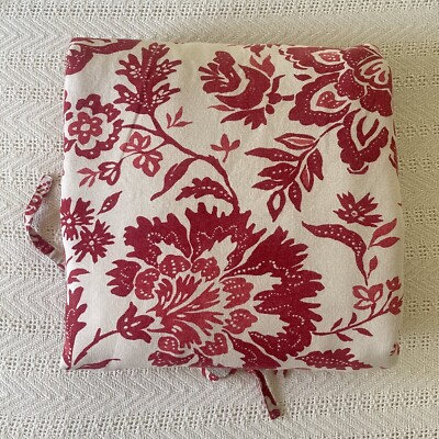 POTTERY BARN Linen Blend KING Duvet Cover Red/Cream Floral Botanical Palampore-image