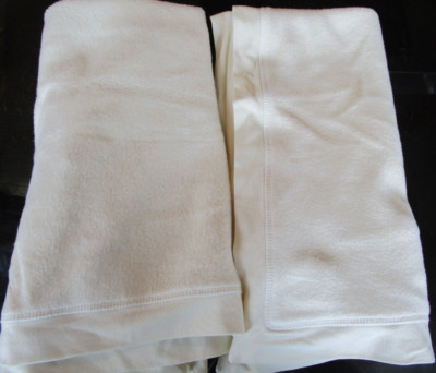 2 Pottery Barn Cozy Fleece euro  shams white photo shoot sample issue-image